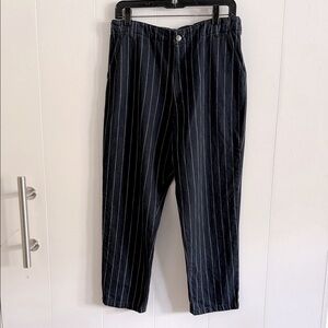 Zara Black Pinstripe Ankle Jeans